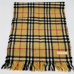 Burberry Mustard Checkered Scarf